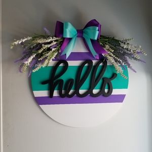 18" spring wood door decor